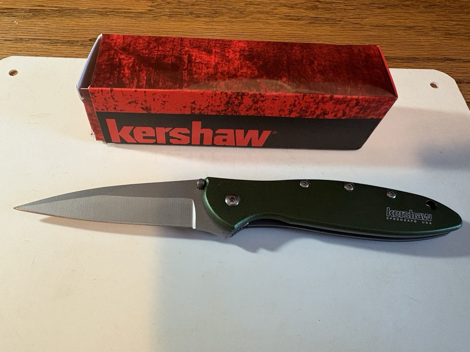 Kershaw Green 1660 OL Folding Knife Ken Onion SpeedSafe MADE USA NIB Kershaw Green 1660 OL Folding Knife Ken Onion SpeedSafe MADE USA NIB