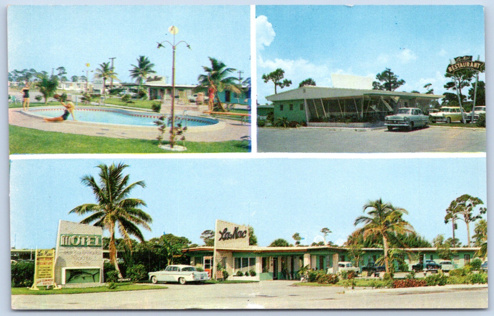 Postcard FL Pompano Beach Florida LaMac Motel And Restaurant 1950s C175 Postcard FL Pompano Beach Florida LaMac Motel And Restaurant 1950s C175