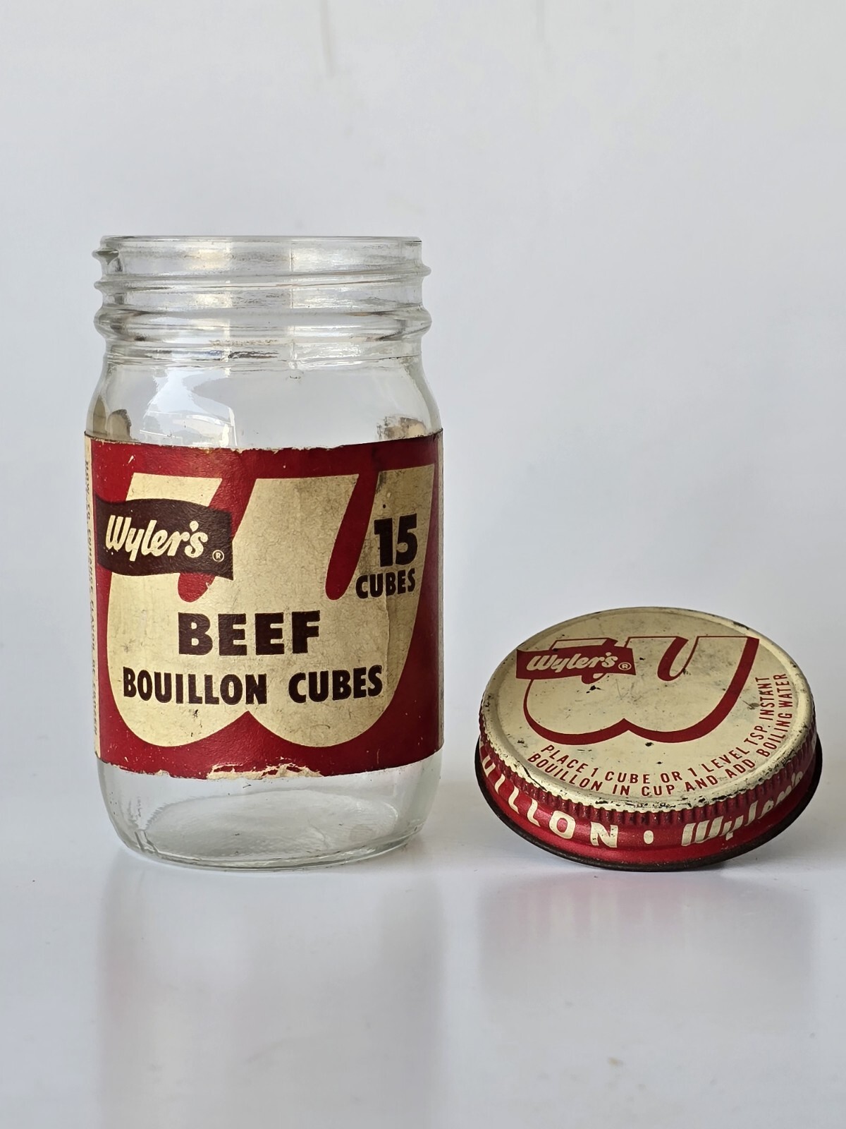Wyler\'s 1951 2oz Beef Bouillon Cubes Jar Wyler\'s 1951 2oz Beef Bouillon Cubes Jar