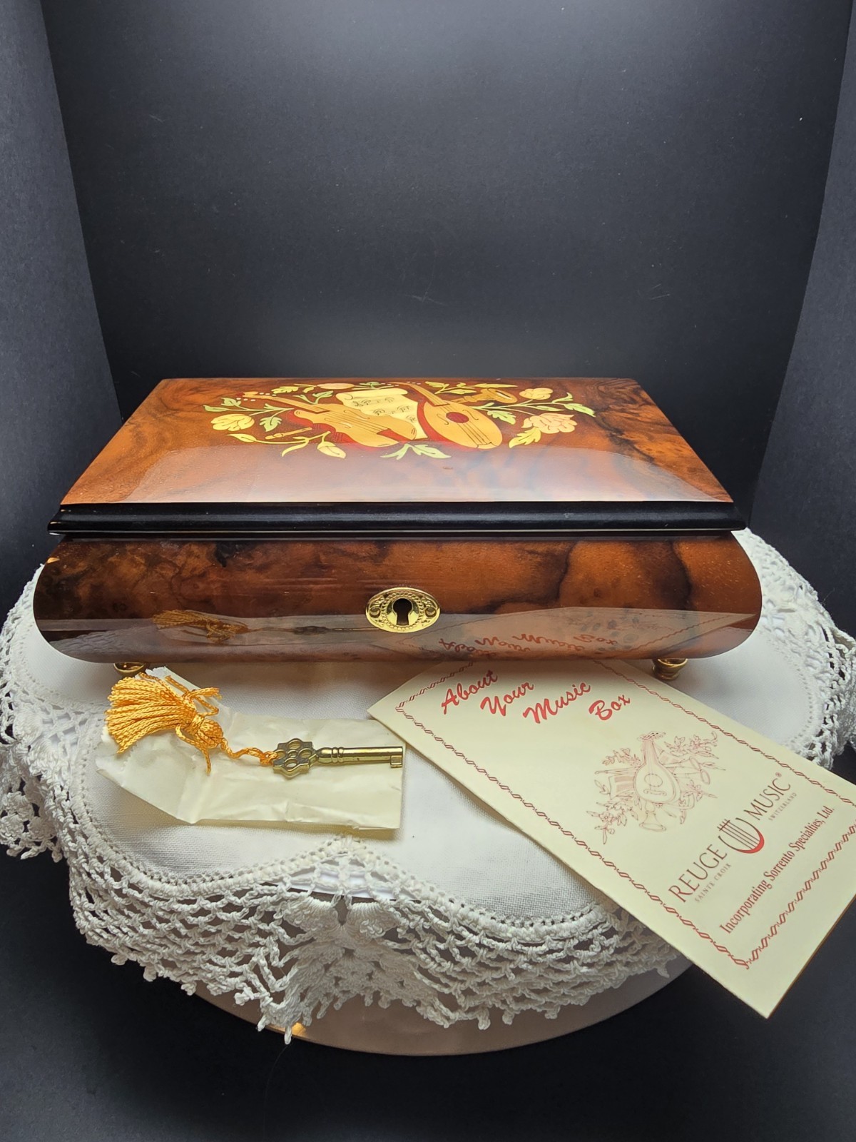 Vtg Italian Sorrento Burl Wood Music/Jewelry Box 36-Note Reuge Swiss Movement Vtg Italian Sorrento Burl Wood Music/Jewelry Box 36-Note Reuge Swiss Movement