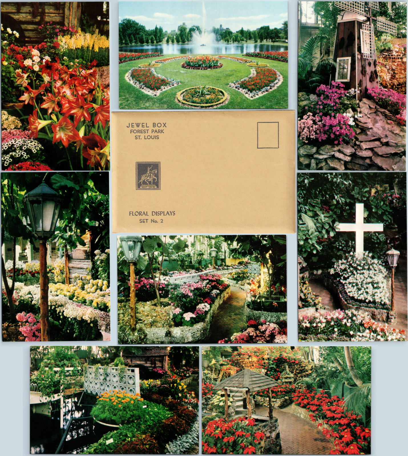 1960s Floral Display Postcard Set #2 Jewel Box Forest Park St Louis Missouri LOT 1960s Floral Display Postcard Set #2 Jewel Box Forest Park St Louis Missouri LOT