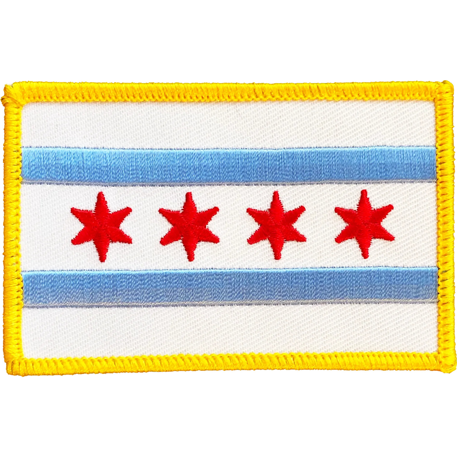 CITY OF CHICAGO FLAG PATCH: Standard (TWILL Backing), Size 3.5