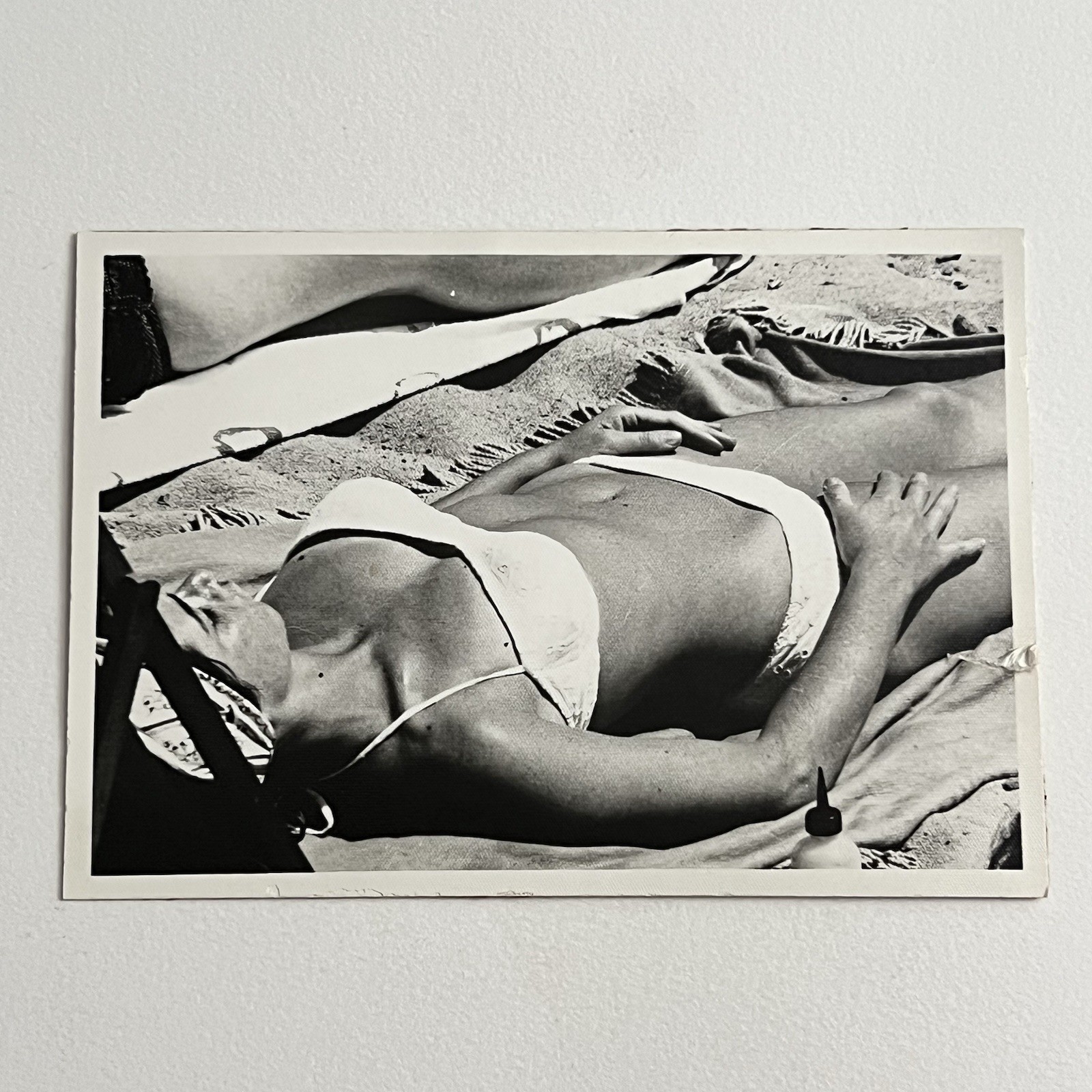 Vintage Snapshot Photograph Beautiful Woman Swimsuit Bathing Suit Sun Tanning Vintage Snapshot Photograph Beautiful Woman Swimsuit Bathing Suit Sun Tanning