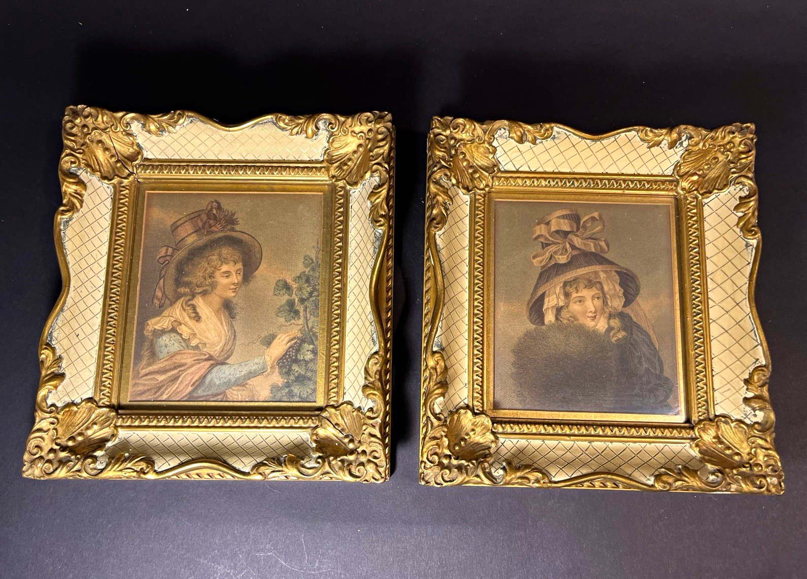 Vintage Portrait Ornate Victorian Gold/White Square Picture Frame Set Vintage Portrait Ornate Victorian Gold/White Square Picture Frame Set