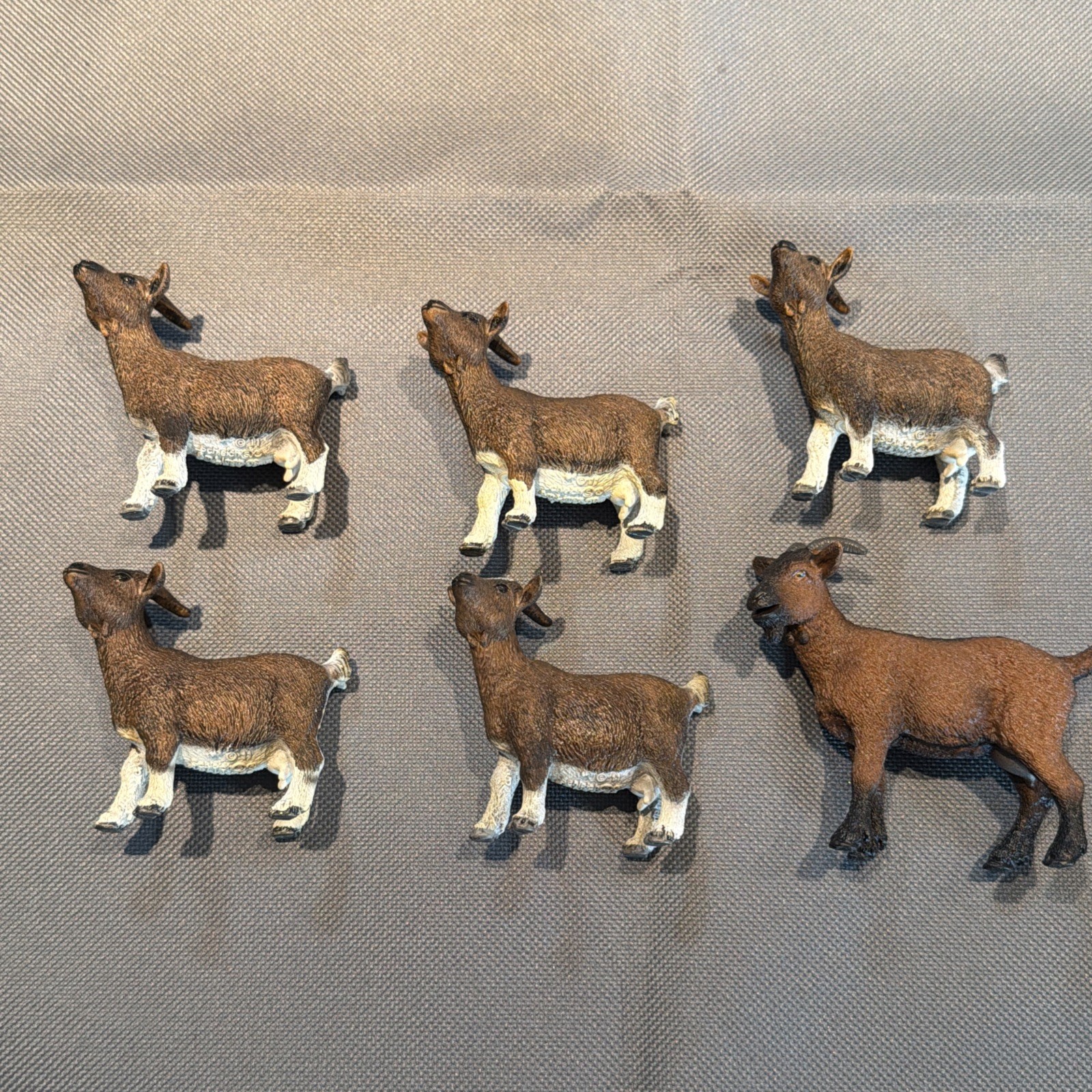 Vintage Retired Schleich Lot Of 6 Brown Goat Plastic Figures Vintage Retired Schleich Lot Of 6 Brown Goat Plastic Figures