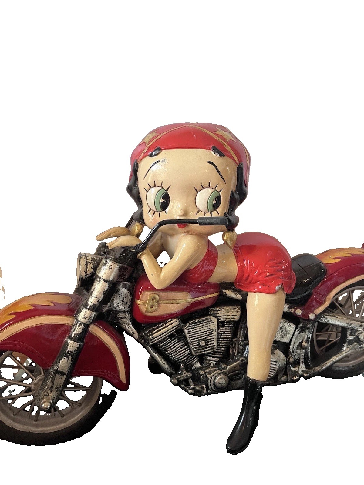 Rare Vintage Betty Boop Motorbike/Motorcycle Figure Heavy 19”s Long
