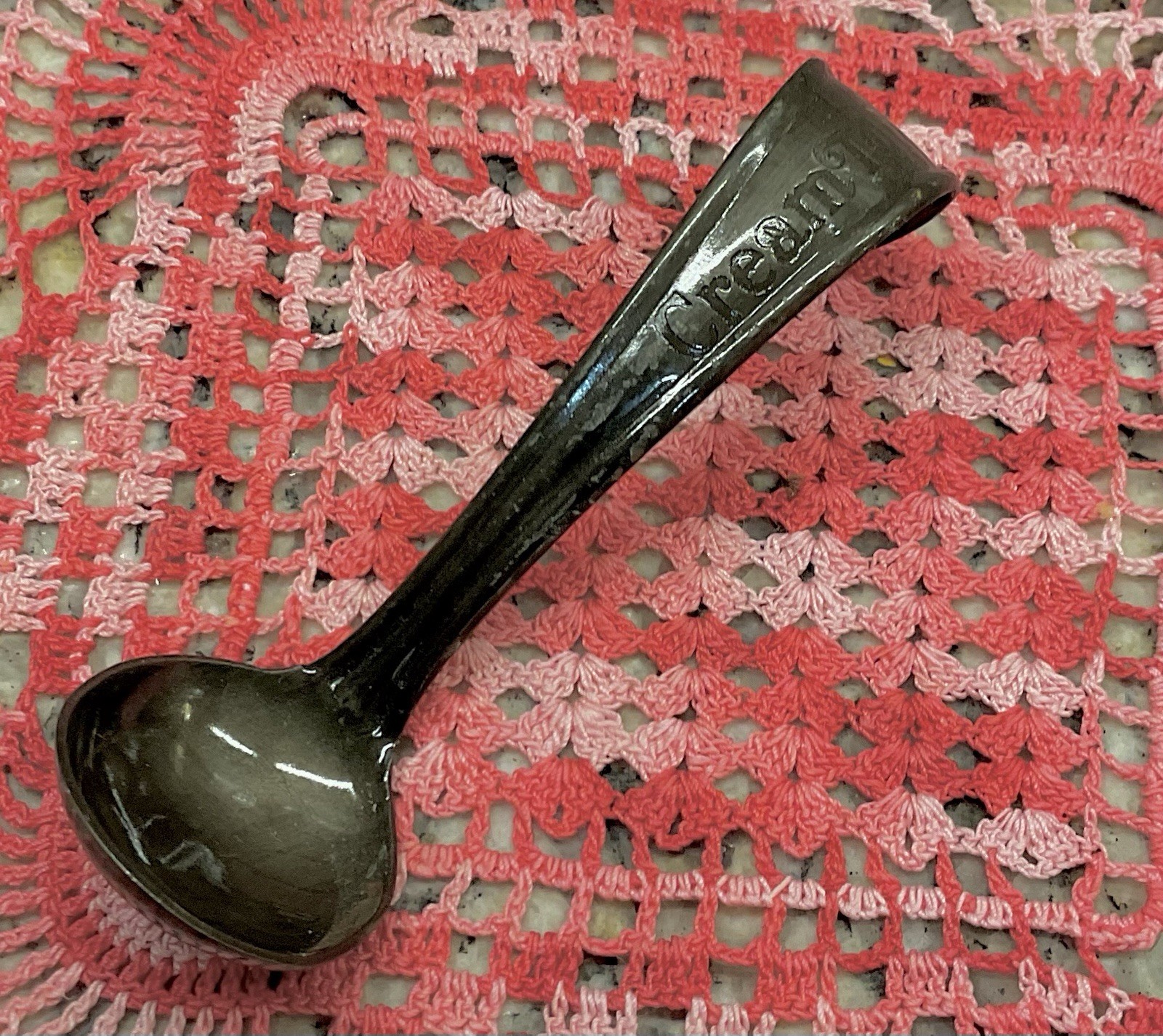 Antique Cream Top Milk Bottle Metal Ladle Spoon Dairy Advertising 1924-1925 Pat. Antique Cream Top Milk Bottle Metal Ladle Spoon Dairy Advertising 1924-1925 Pat.