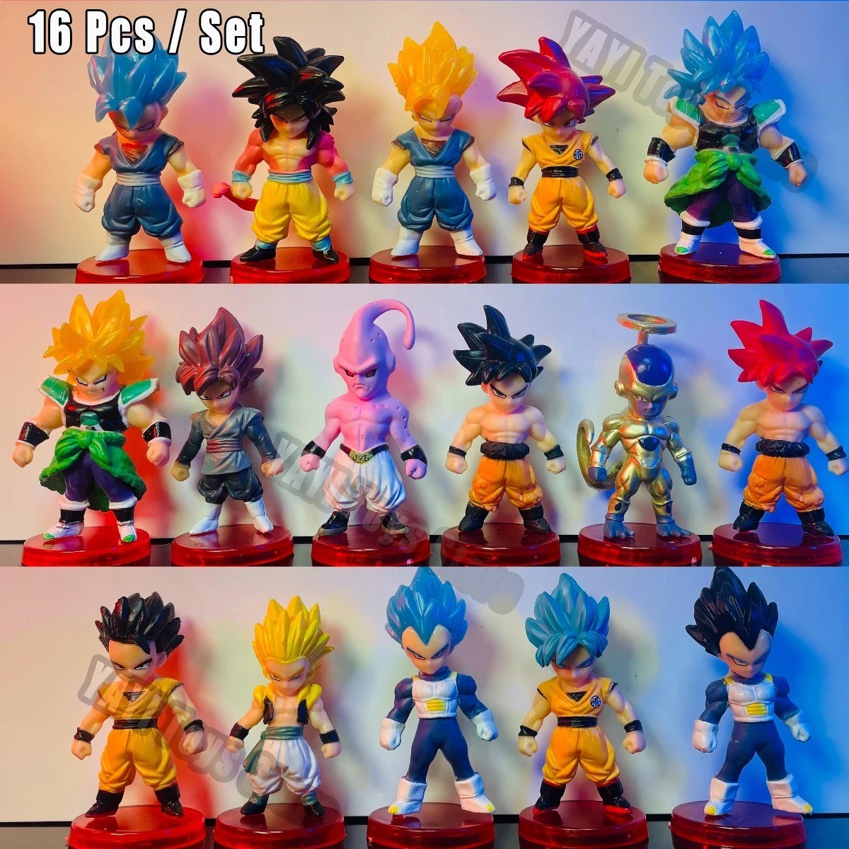16Pcs Anime Action Figure Set Goku Vegeta Broly Gohan Piccolo Buu No Box 16Pcs Anime Action Figure Set Goku Vegeta Broly Gohan Piccolo Buu No Box