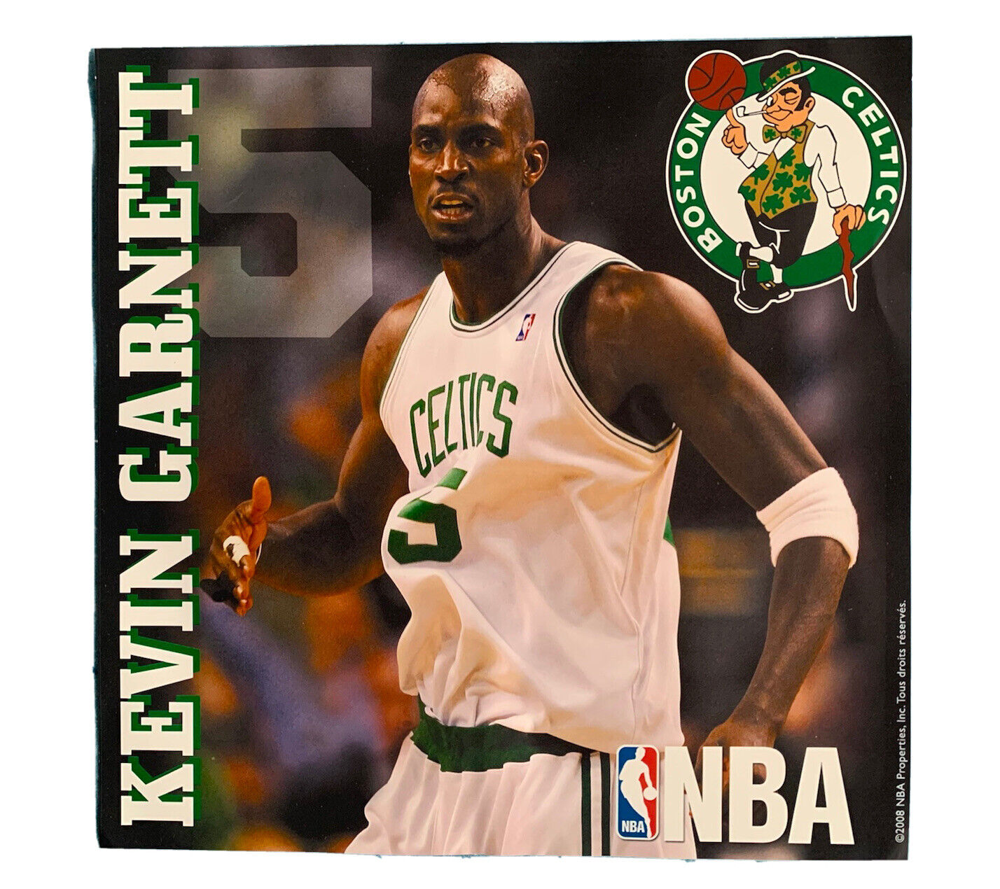 Kevin Garnett #5 / 2008 / Boston Celtics / NBA Collector Sticker / 20 x 20 cm
