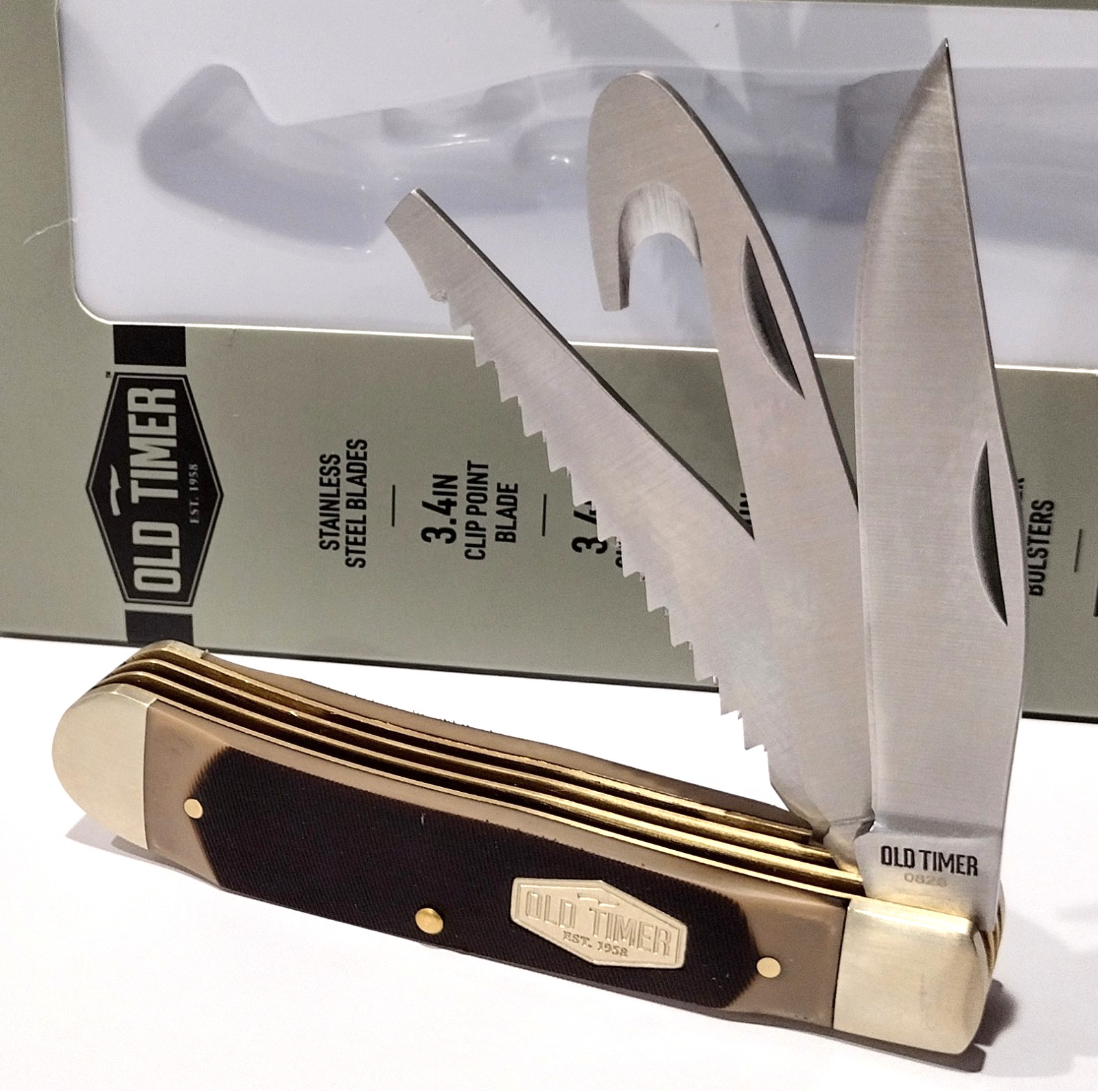 Schrade Old Timer 69OT Buzzsaw 3 Blade Trapper Guthook Folding Pocket Knife NEW Schrade Old Timer 69OT Buzzsaw 3 Blade Trapper Guthook Folding Pocket Knife NEW