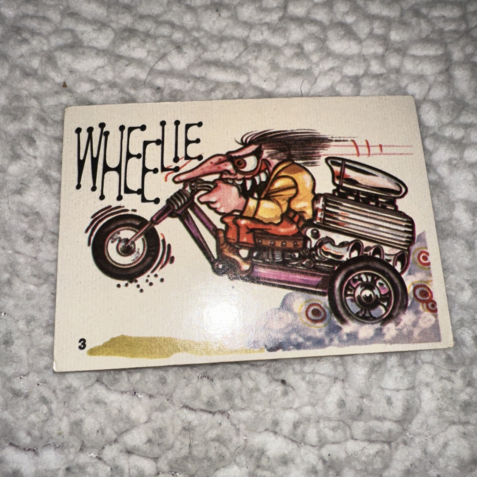 SILLY CYCLES sticker card #3 Donruss 1972 Odd Rods related WHEELIE SILLY CYCLES sticker card #3 Donruss 1972 Odd Rods related WHEELIE