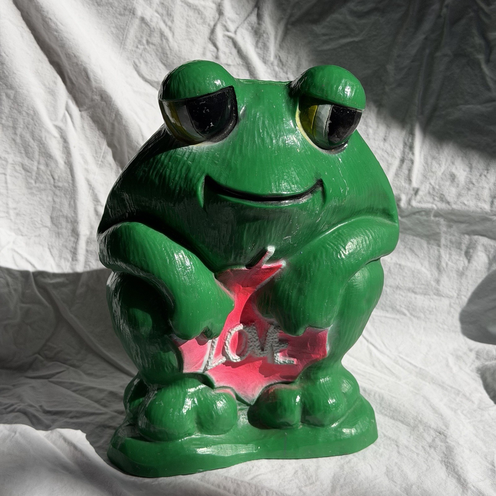 VTG Kitsch LOVE Frog Coin Bank 1970's Money Lover Unbreakable No Stopper VTG Kitsch LOVE Frog Coin Bank 1970's Money Lover Unbreakable No Stopper