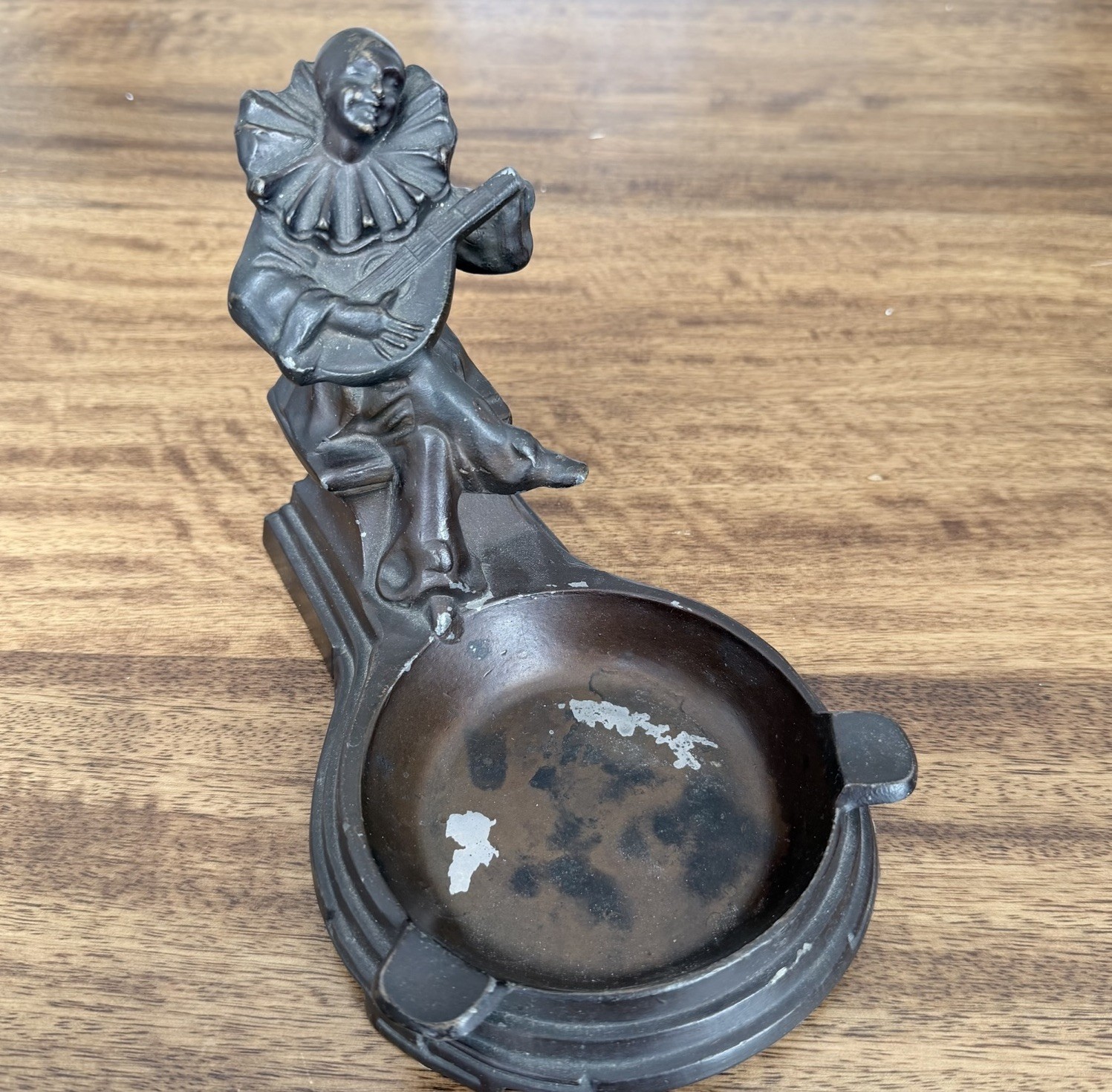 Antique Art Deco Nuart Pierrot Spelter Ashtray Antique Art Deco Nuart Pierrot Spelter Ashtray