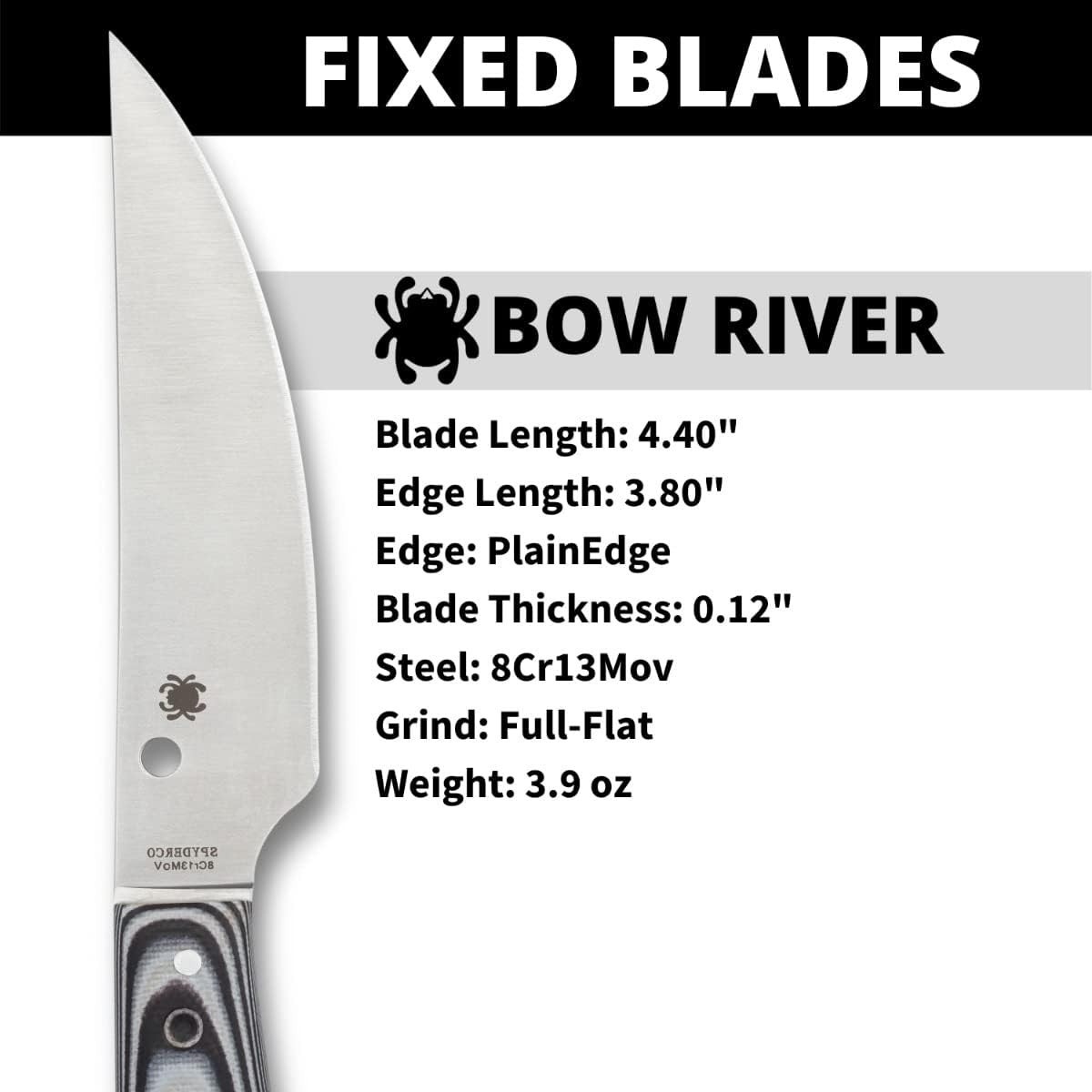 Spyderco FB46GP Bow River Camping Fixed Blade Knife 4.4 Spyderco FB46GP Bow River Camping Fixed Blade Knife 4.4