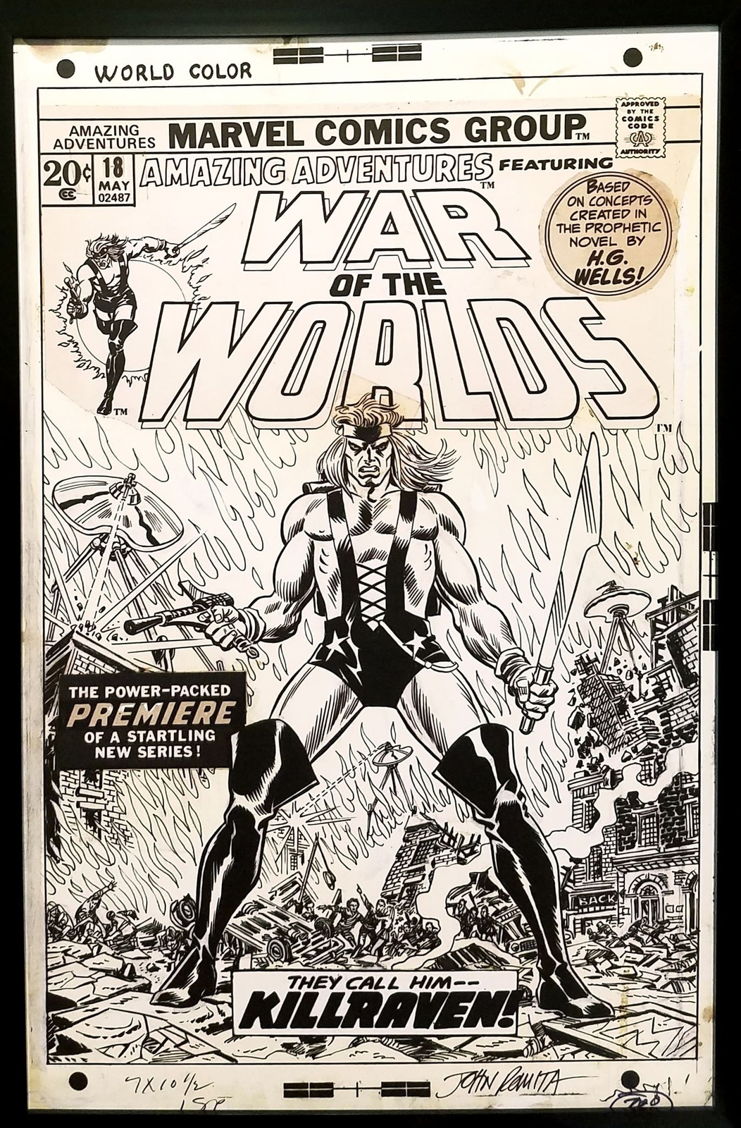 Amazing Adventures #18 Killraven John Romita 11x17 FRAMED Original Art Poster Ma