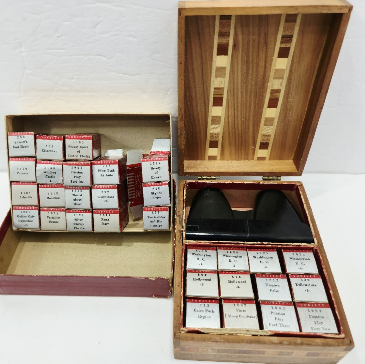 Vintage Tru-Vue Stereoscope + 30 Films in Original Boxes W/ Wooden Case Vintage Tru-Vue Stereoscope + 30 Films in Original Boxes W/ Wooden Case