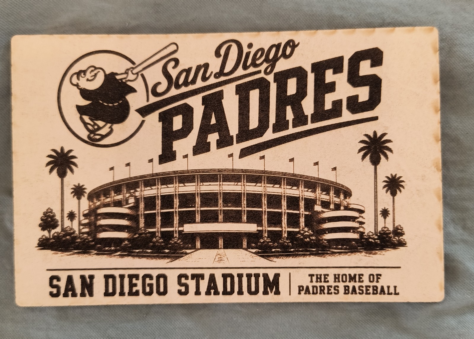 LEATHER ~ PADRES San Diego Stadium Modern BASEBALL PC California CA LEATHER ~ PADRES San Diego Stadium Modern BASEBALL PC California CA