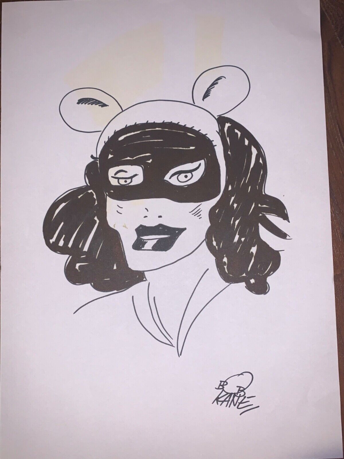 Bob Kane Vintage Signed Catwoman Sketch Marvel Comics