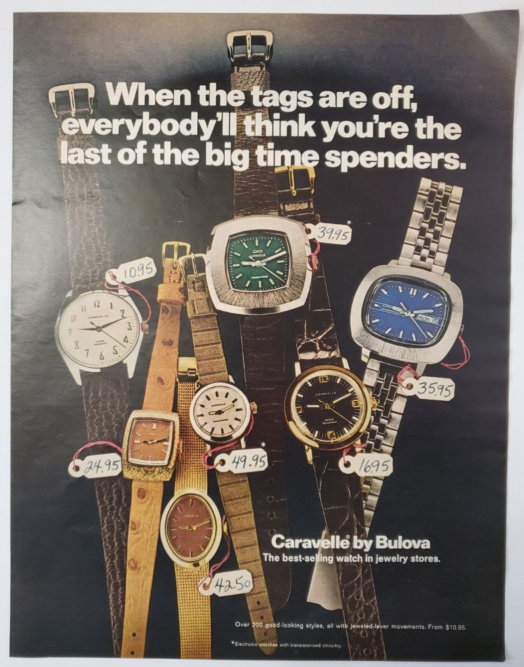 1972 Caravelle By Bulova Vintage Print Ad When The Tags Are Off 1972 Caravelle By Bulova Vintage Print Ad When The Tags Are Off