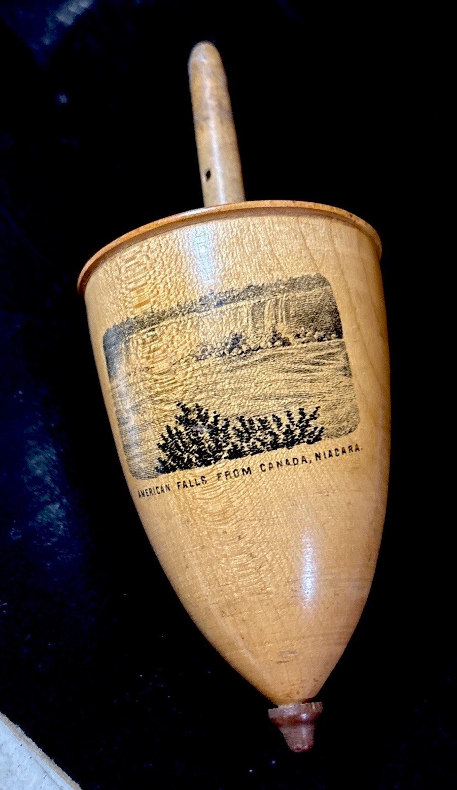 Antique Mauchline Scotland Spinning Top Canada Niagara American Falls Antique Mauchline Scotland Spinning Top Canada Niagara American Falls