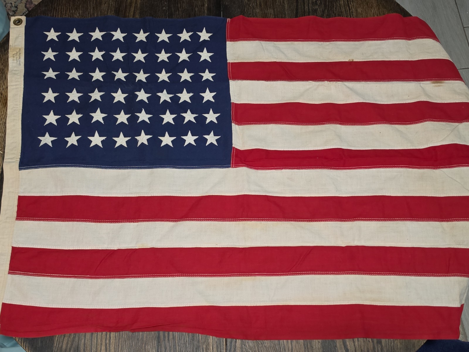 Vintage 48 Star American Flag 2.5x4ft Sewn Cotton Bunting Superior Brand WWII Vintage 48 Star American Flag 2.5x4ft Sewn Cotton Bunting Superior Brand WWII