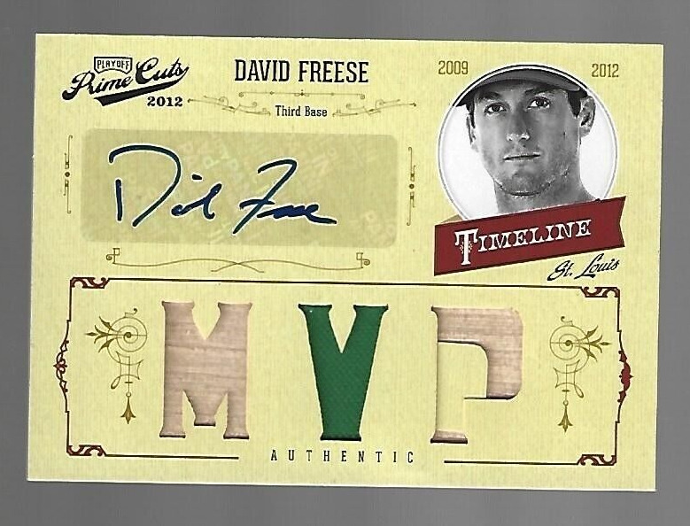 David Freese 2012 Prime Cuts Timeline Trios Materials Signatures MVP Auto 2/5 