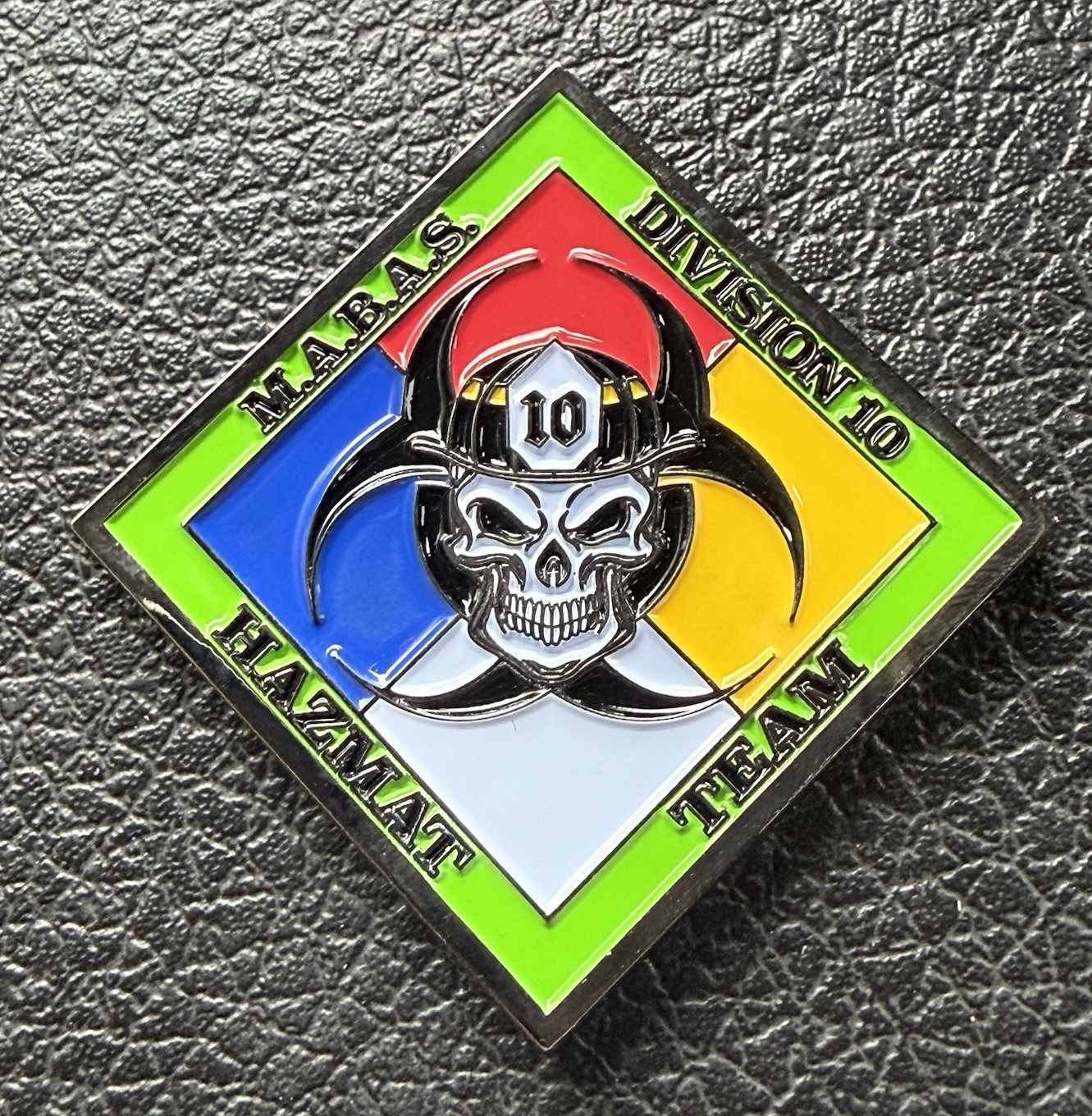 Chicago Fire Department Hazmat Glow Challenge Coin MABAS NNSA DOE Chicago Fire Department Hazmat Glow Challenge Coin MABAS NNSA DOE