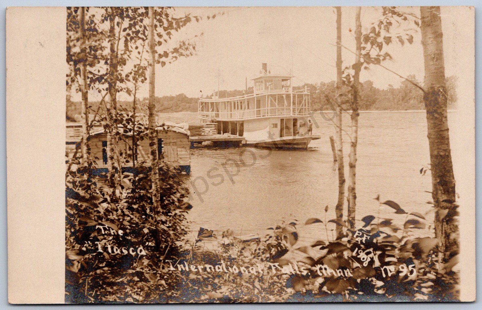 K36/ Ship RPPC Postcard c1910 International Falls Minnesota K36/ Ship RPPC Postcard c1910 International Falls Minnesota