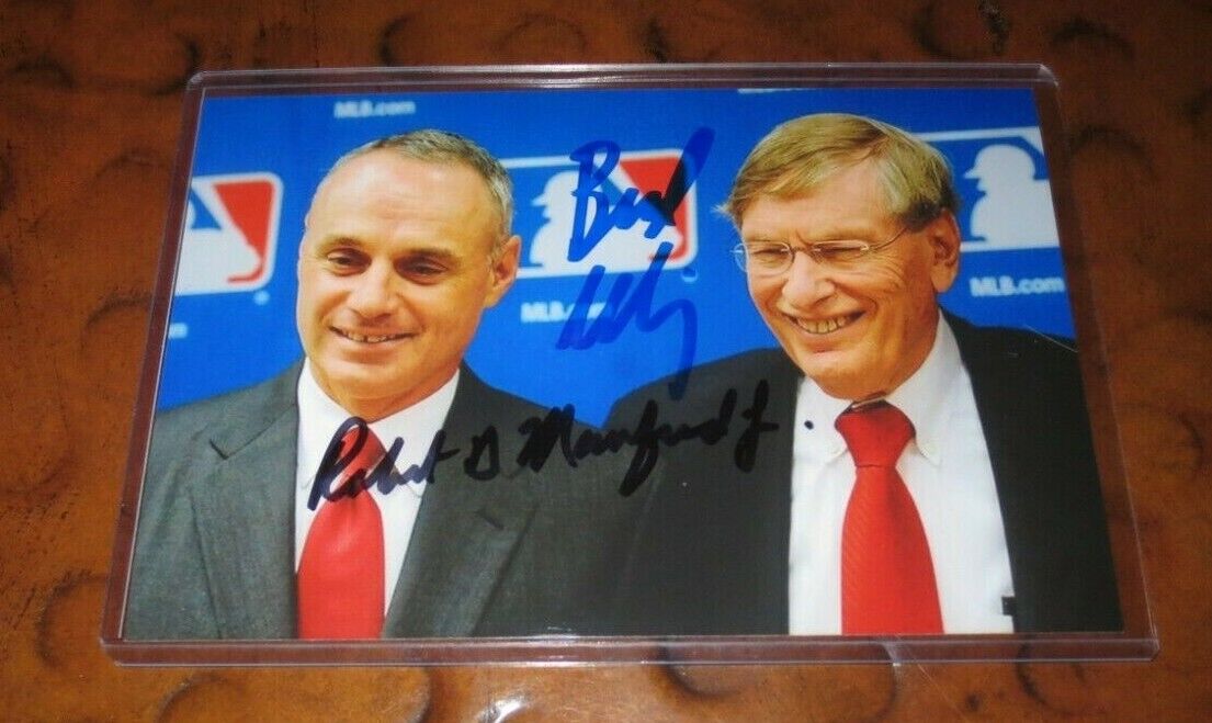 Bud Selig / Rob Manfred dual signed autographed photo MLB Commissioners