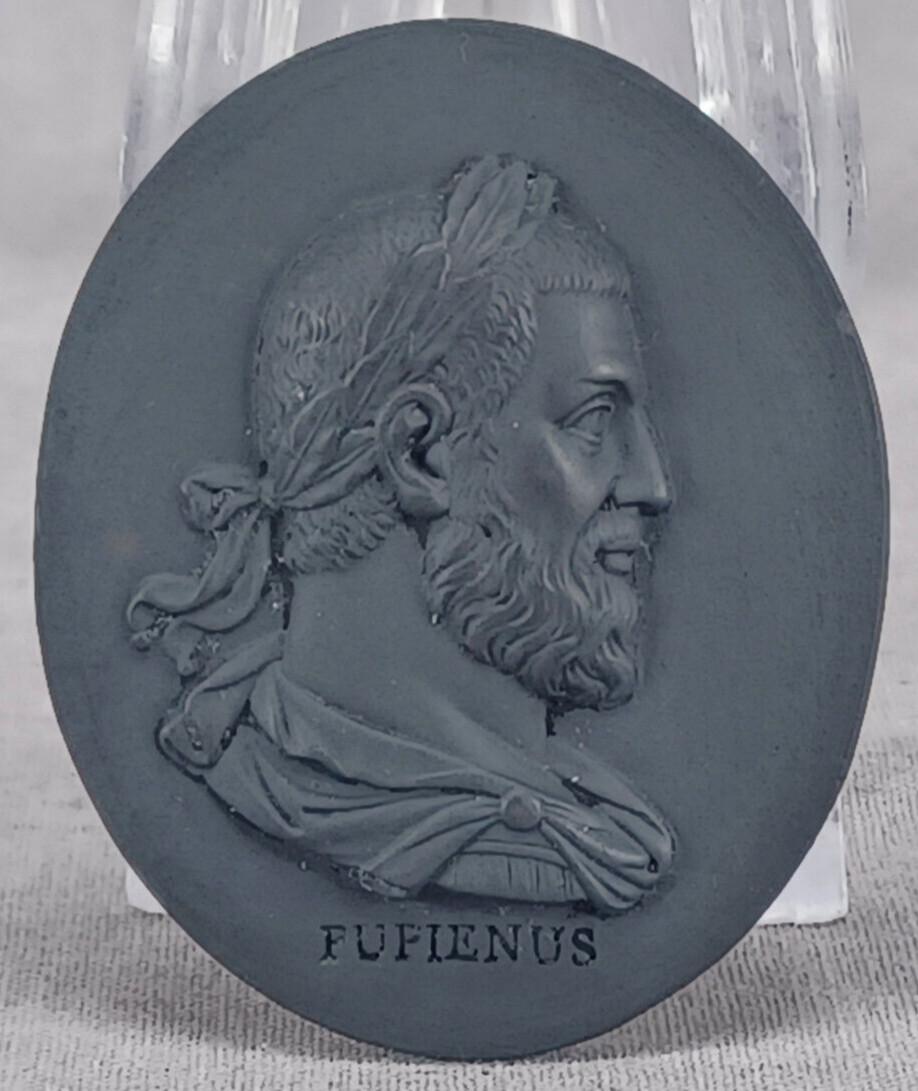 Wedgwood Pupienus Black Basalt Portrait Medallion Plaque Circa 1780-1795 Wedgwood Pupienus Black Basalt Portrait Medallion Plaque Circa 1780-1795