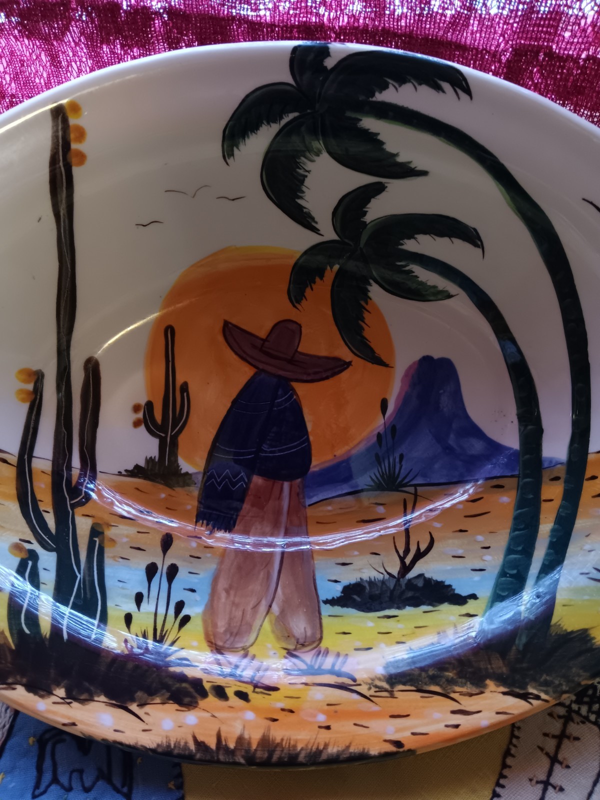 Vintage Bauer Los Angeles ringware oval bowl signed Perez Mexican design Vintage Bauer Los Angeles ringware oval bowl signed Perez Mexican design
