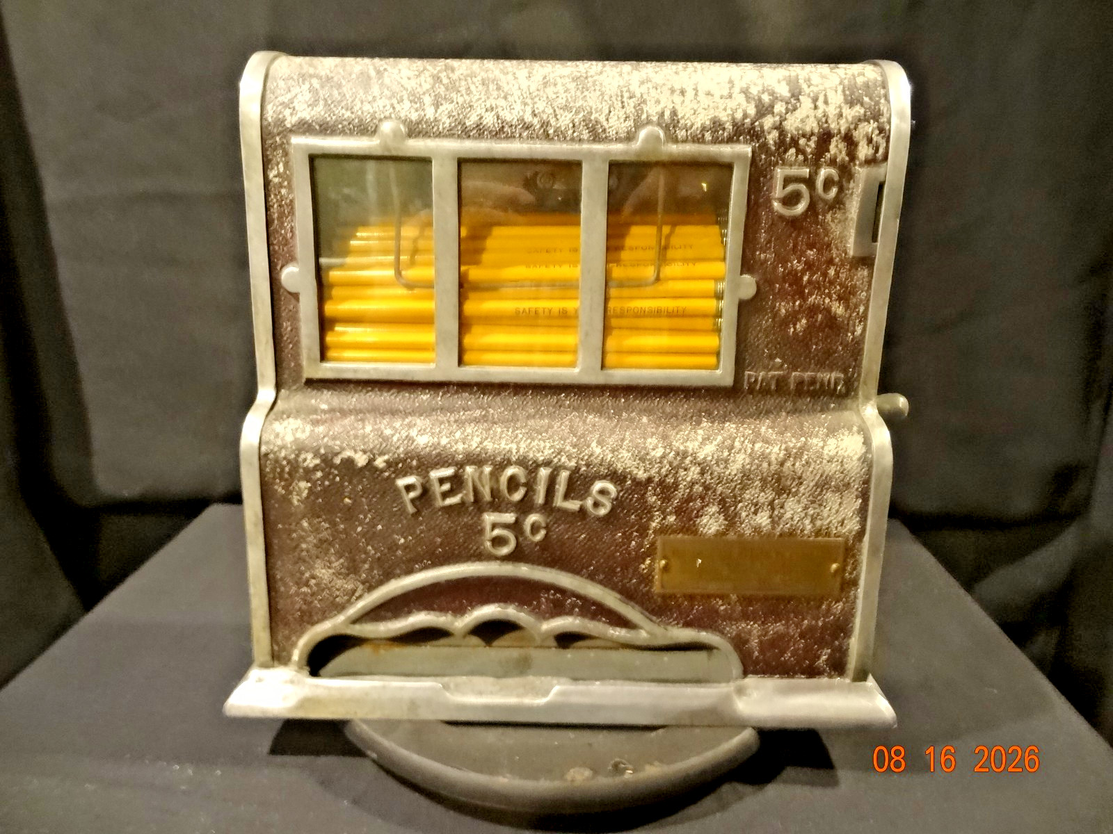 RARE Osborne Specialty Co. 5 Cent Pencil Vendor Cast Aluminum RARE Osborne Specialty Co. 5 Cent Pencil Vendor Cast Aluminum
