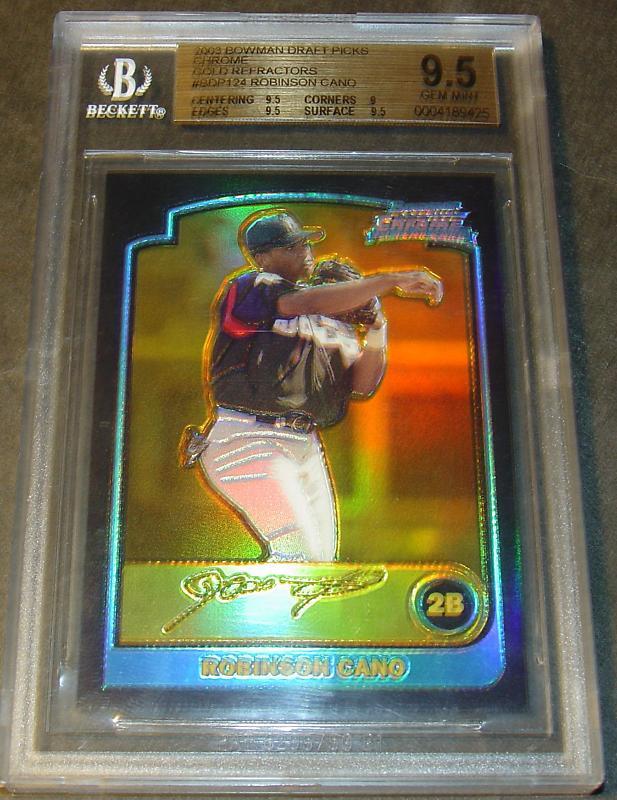2003 GOLD REFRACTOR ROOKIE ROBINSON CANO BGS GEM 9.5   31/50