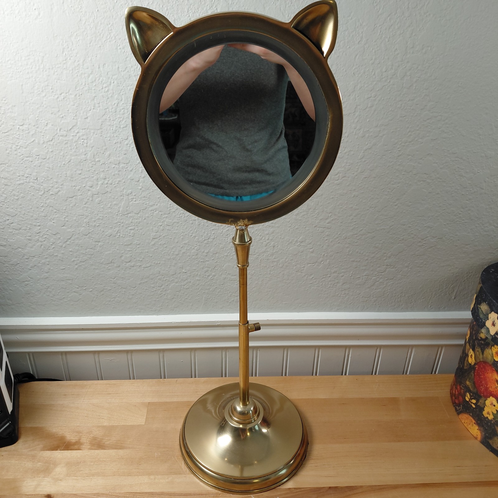 PB Teen Emily & Merritt Brass Cat Ear Vanity Makeup Mirror Adjustable Tabletop PB Teen Emily & Merritt Brass Cat Ear Vanity Makeup Mirror Adjustable Tabletop