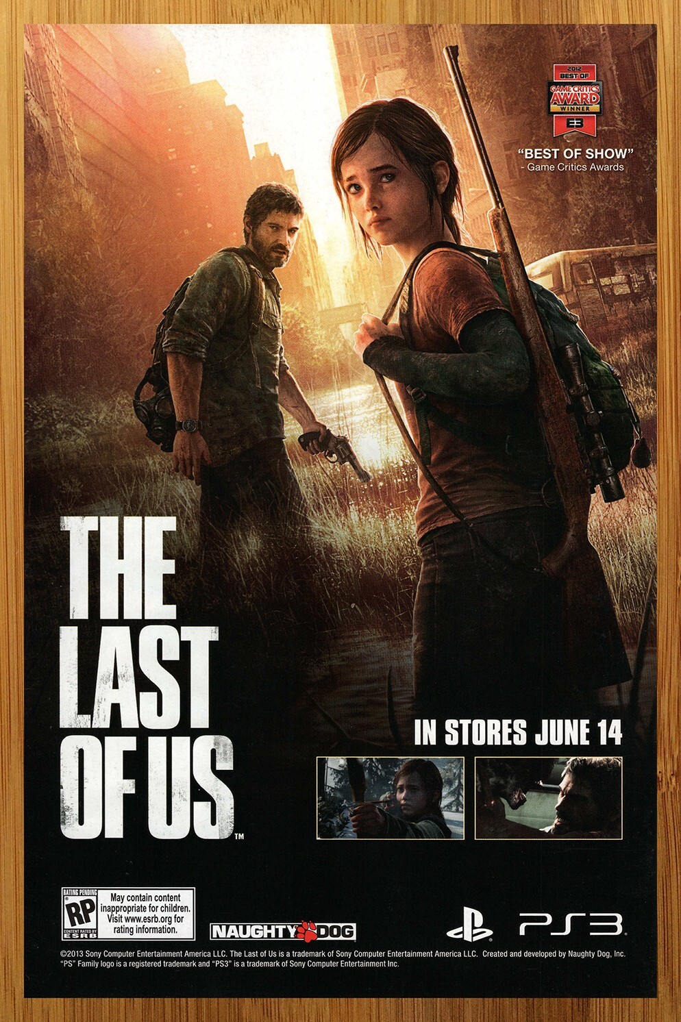 2013 The Last of Us PS3 Print Ad/Poster Authentic Official Video Game Promo Art