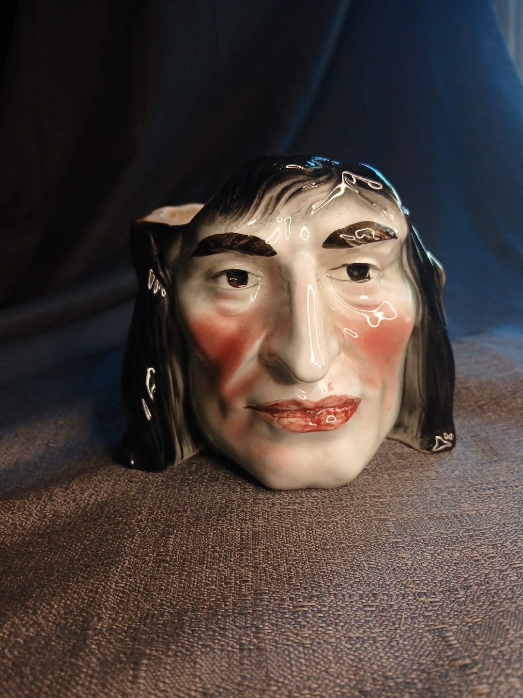 RARE 1920-30s Antique Native American Indian Ceramic Tobacco Jar Austria No Lid RARE 1920-30s Antique Native American Indian Ceramic Tobacco Jar Austria No Lid