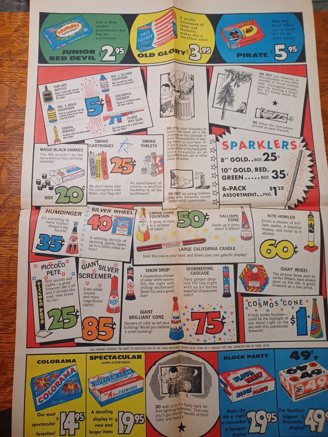 1972 Red Devil Fireworks Poster - Price List 15 1972 Red Devil Fireworks Poster - Price List 15