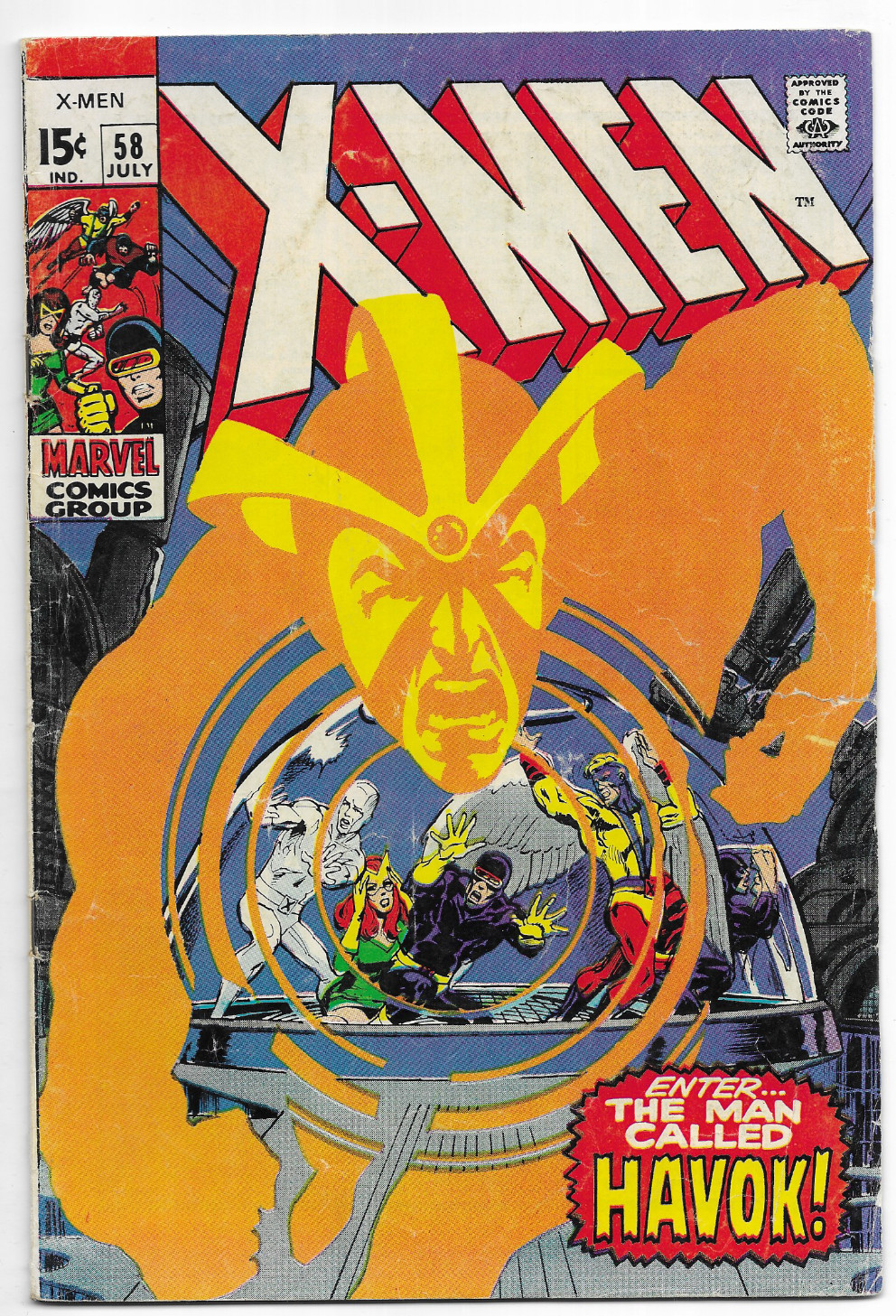 X-Men 58 Neal Adams 1st Havok in costume X-Men 58 Neal Adams 1st Havok in costume