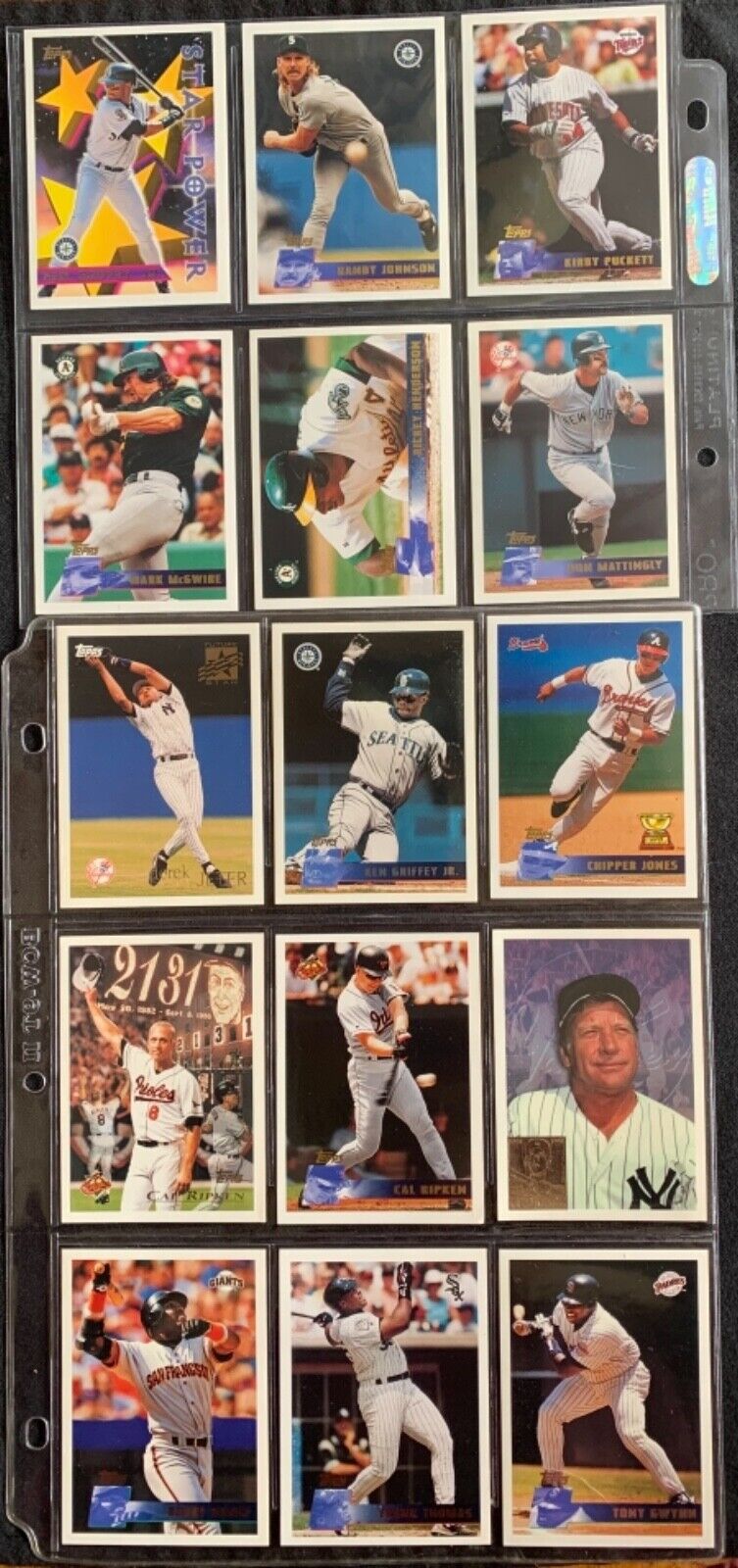 Topps 1996 most valuable just out of box Baseball Cards. Lot of 15