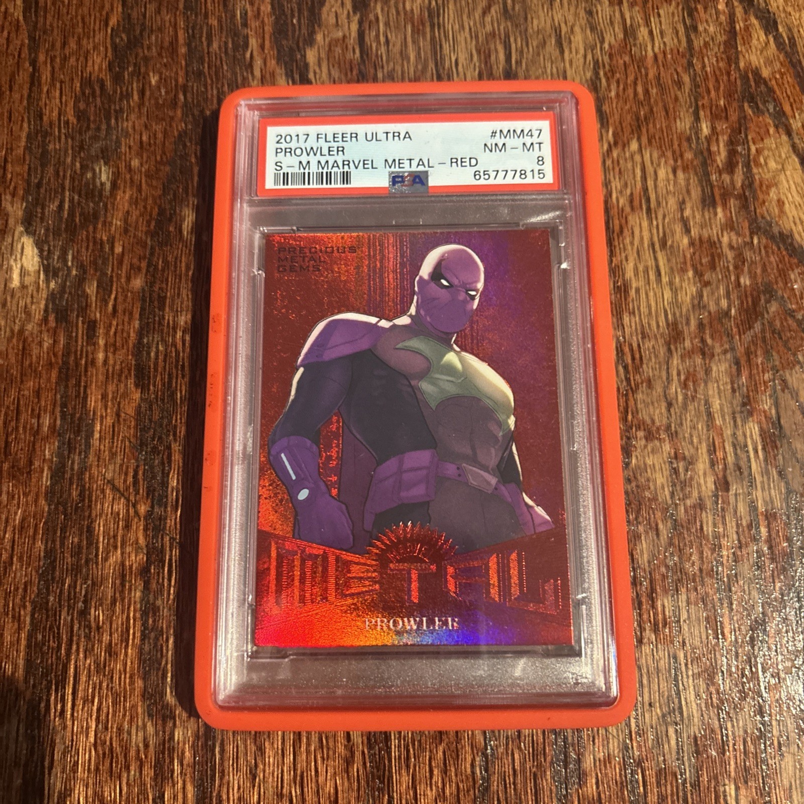 2017 Fleer Ultra Prowler #MM47 Marvel Metal RED PMG 14/99 ***PSA 8 *** 2017 Fleer Ultra Prowler #MM47 Marvel Metal RED PMG 14/99 ***PSA 8 ***