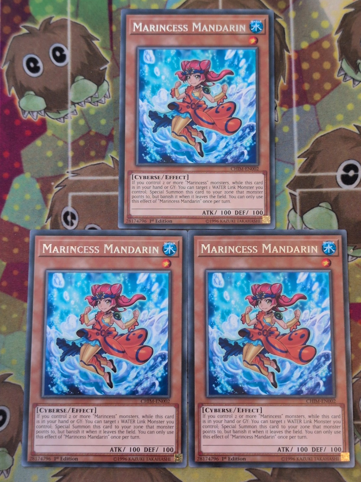3 x CHIM-EN002 Marincess Mandarin Rare 1st Edition Mint Yugioh Playset 3 x CHIM-EN002 Marincess Mandarin Rare 1st Edition Mint Yugioh Playset