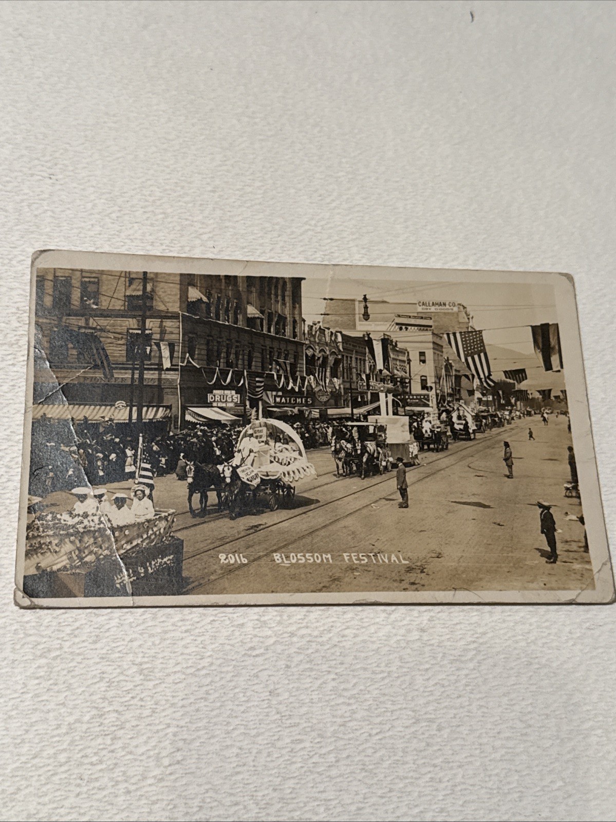 Vintage Rppc Real Photo Postcard North Yakima Washington Blossom Festival Parade