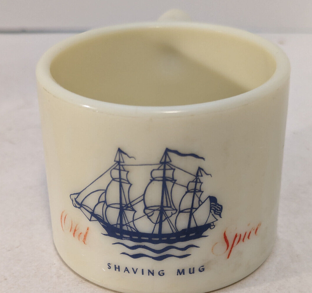 Vintage Early American Shulton, Inc. Old Spice Barber Glass Shaving Mug Cup