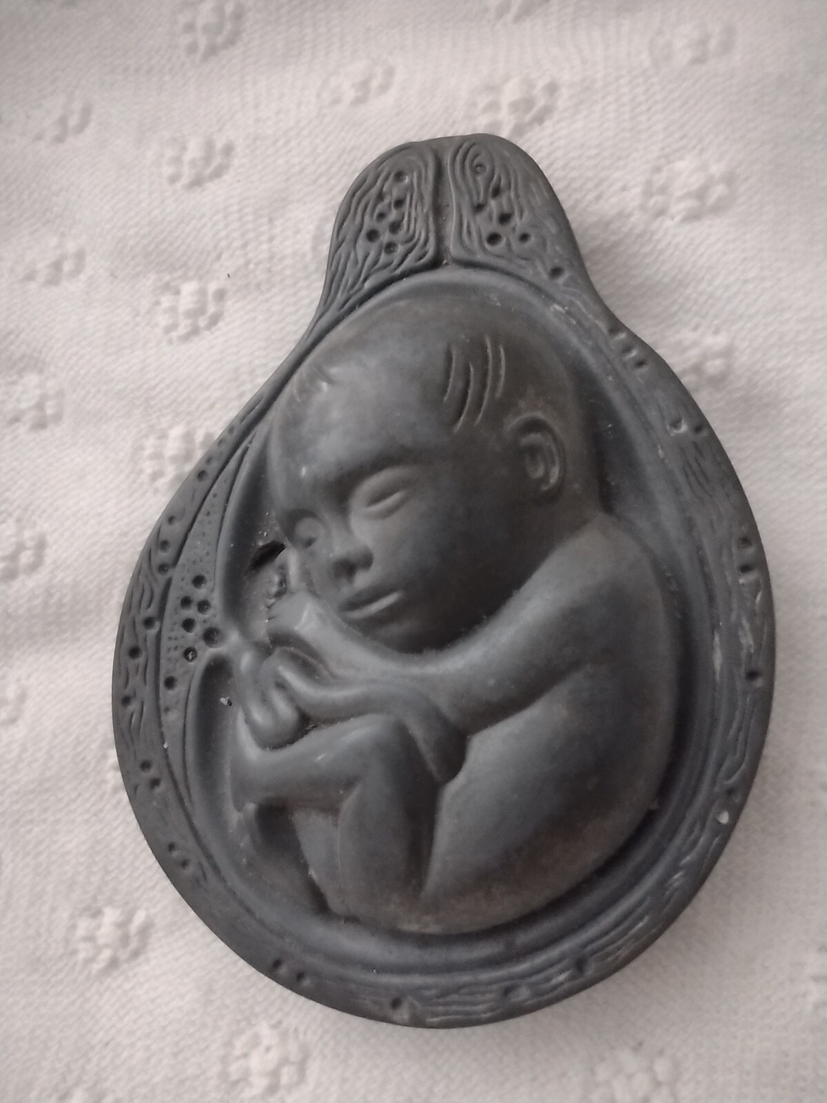 Parke-Davis TABRON 1950s Vintage Pharmaceutical Pewter Fetus Paperweight VGC 2# Parke-Davis TABRON 1950s Vintage Pharmaceutical Pewter Fetus Paperweight VGC 2#