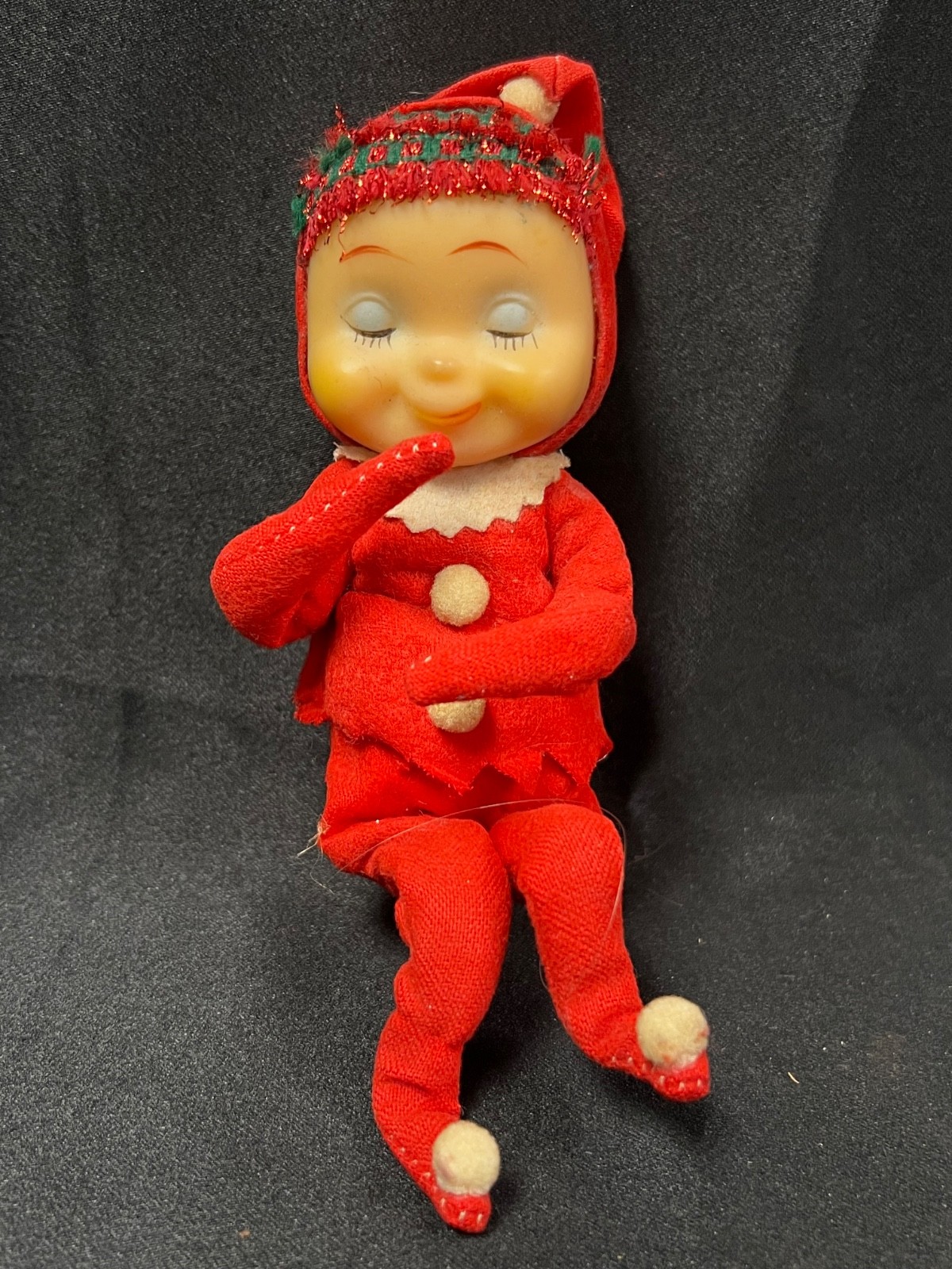 Felt Christmas Vintage Sleeping Elf Plush Felt Christmas Vintage Sleeping Elf Plush