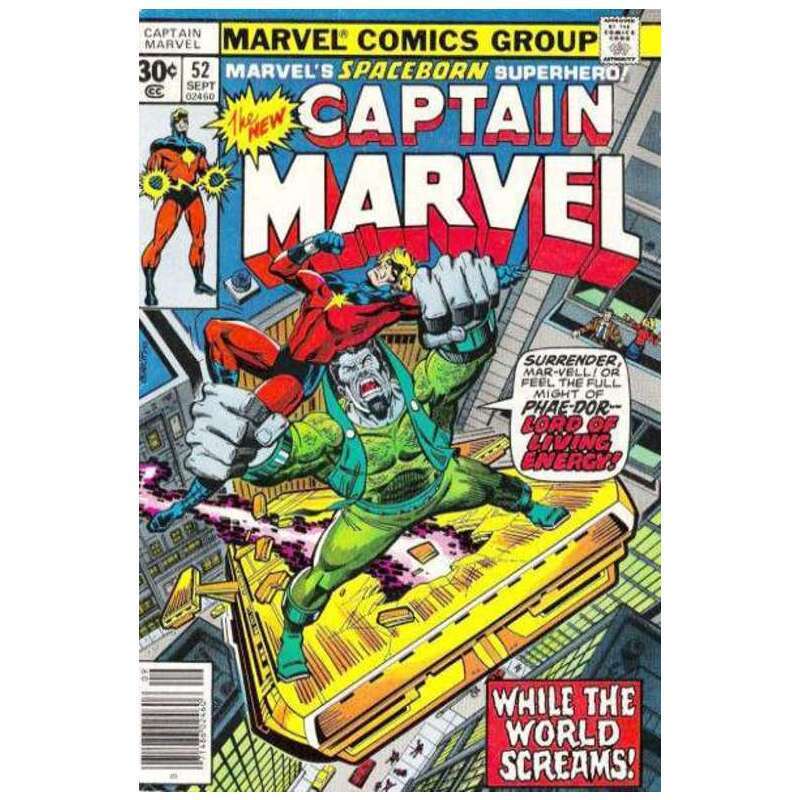 Captain Marvel (1968 series) #52 in Near Mint minus condition. Marvel comics [f\'