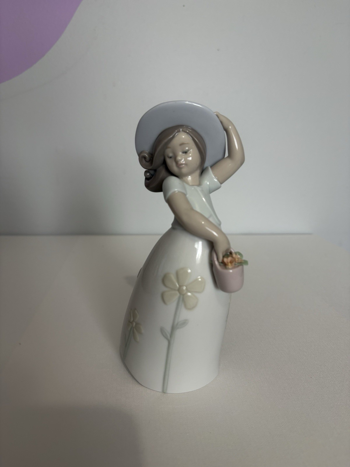 Lladro Little Daisy Girl Hat Basket Of Flowers Figurine Damaged Lladro Little Daisy Girl Hat Basket Of Flowers Figurine Damaged
