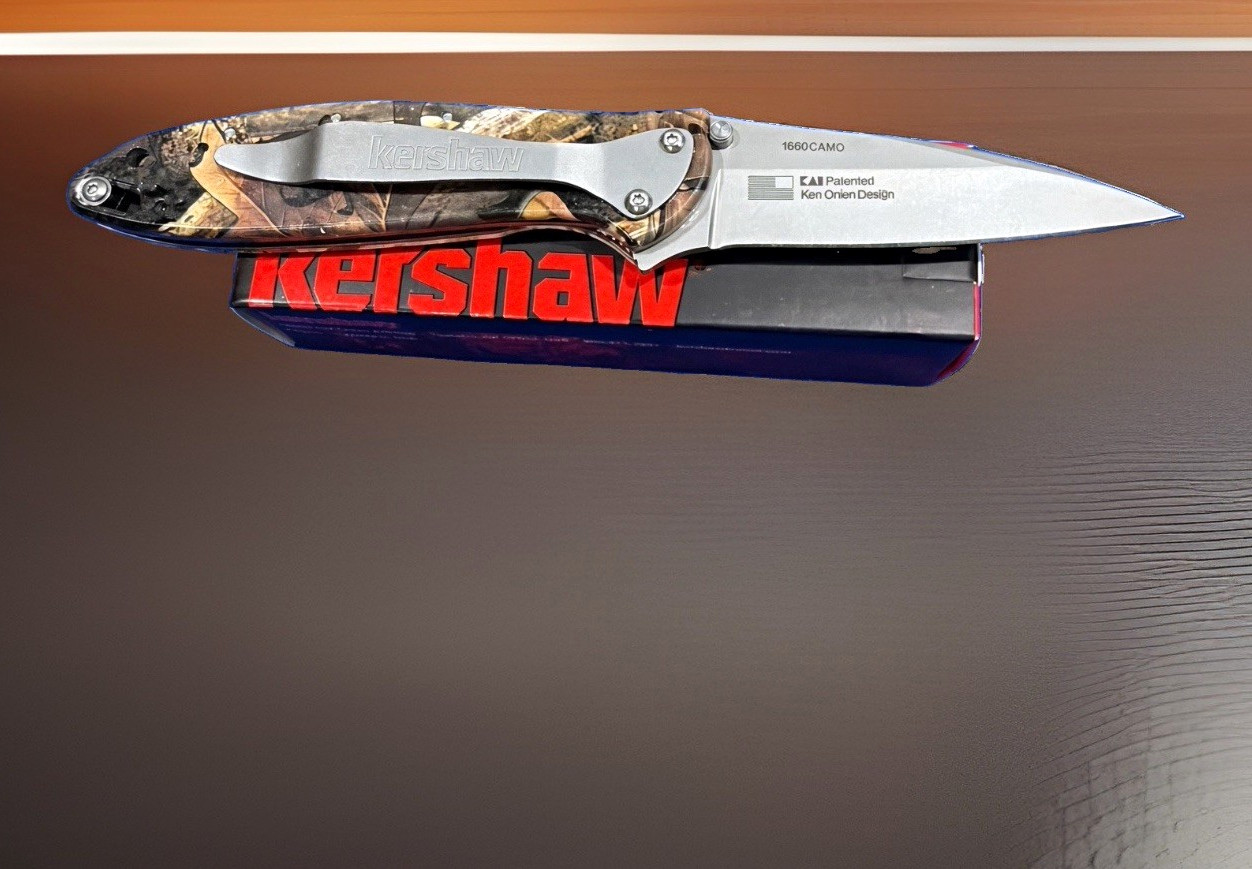 Kershaw 1660CAMO Ken Onion Design Camo Handle Clip Point SS Liner Lock