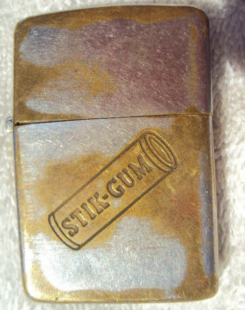 Vintage 1947-1949 3 Barrel Zippo Lighter STIK-GUM Original 16 Hole Insert Sparks