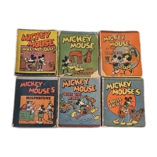 MICKEY MOUSE: Set of 6 WEE LITTLE BOOKS - Rare 3.5 MICKEY MOUSE: Set of 6 WEE LITTLE BOOKS - Rare 3.5